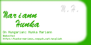 mariann hunka business card